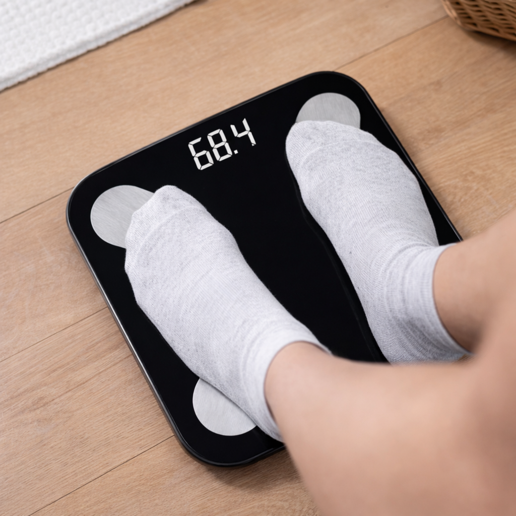 Balance Connectée Bluetooth – Analyse Graisse, Masse Musculaire & Suivi Poids avec Application